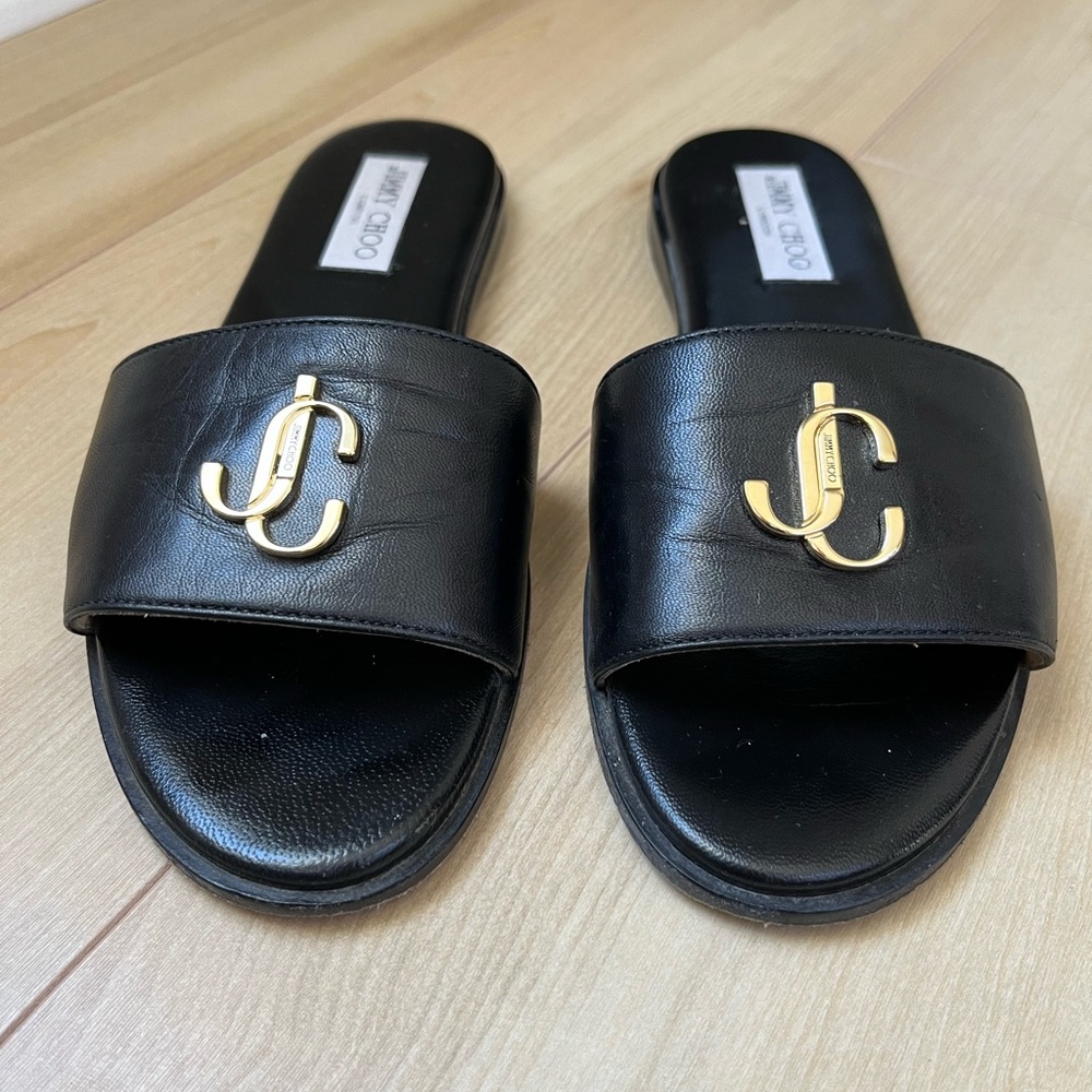 Jimmy Choo Black Slide Sandals